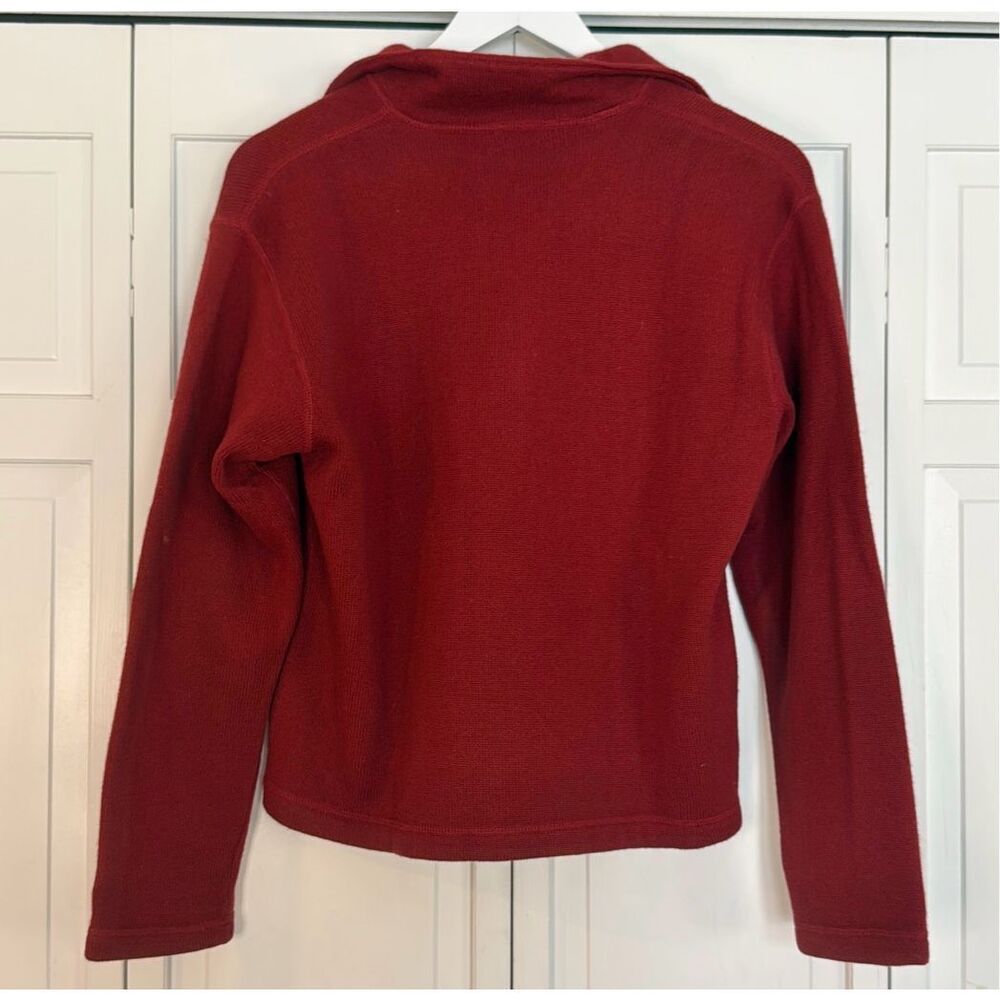 J.crew vintage red Lambswool cotton blend collared sweater small - Picture 10 of 10